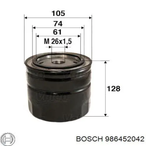 Filtro de aceite Bosch 986452042 precio, desde 8,64 EUR