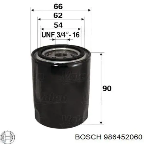 986452060 Bosch filtro de aceite