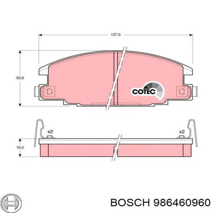 986460960 Bosch pastillas de freno delanteras