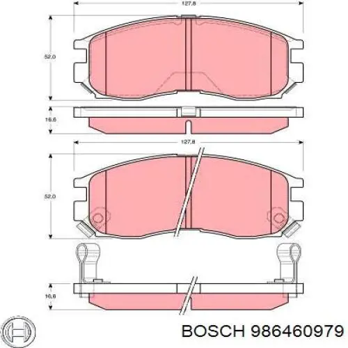 986460979 Bosch pastillas de freno delanteras