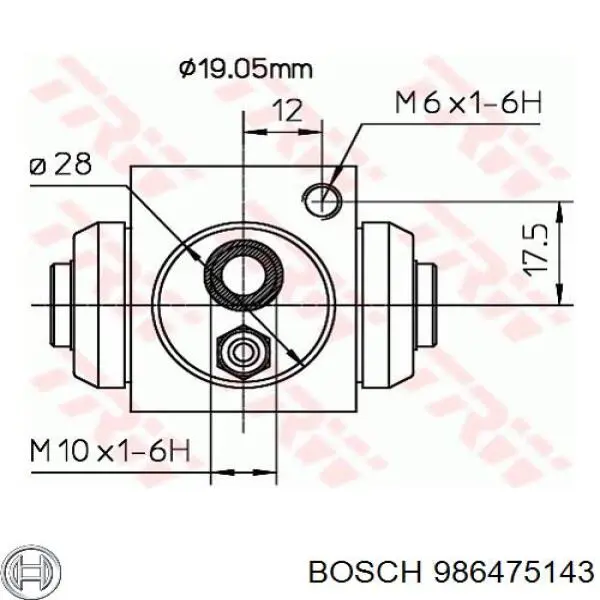 986475143 Bosch cilindro de freno de rueda trasero