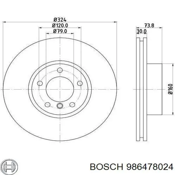 Comprar 986478024 Bosch Freno de disco delantero