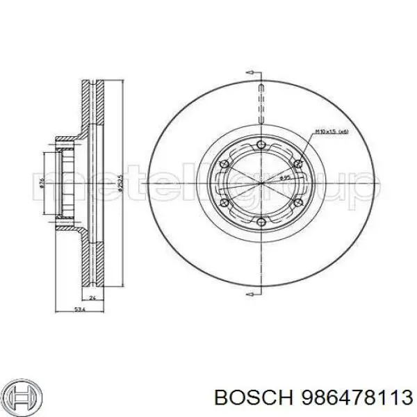 986478113 Bosch disco de freno delantero