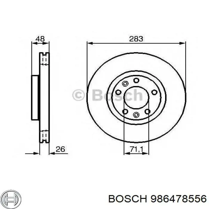 986478556 Bosch disco de freno trasero