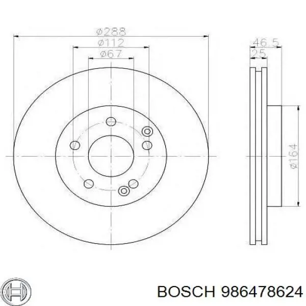 Comprar 986478624 Bosch Freno de disco delantero