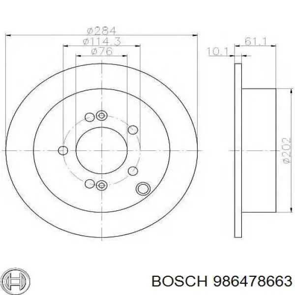 986478663 Bosch disco de freno delantero