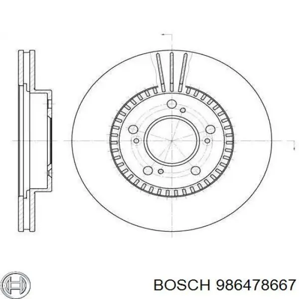 986478667 Bosch disco de freno delantero