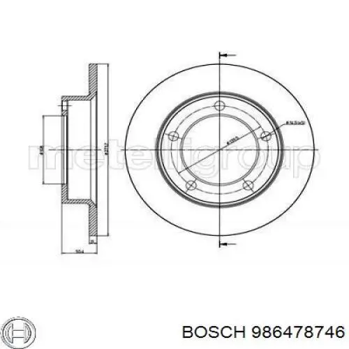 986478746 Bosch freno de disco delantero