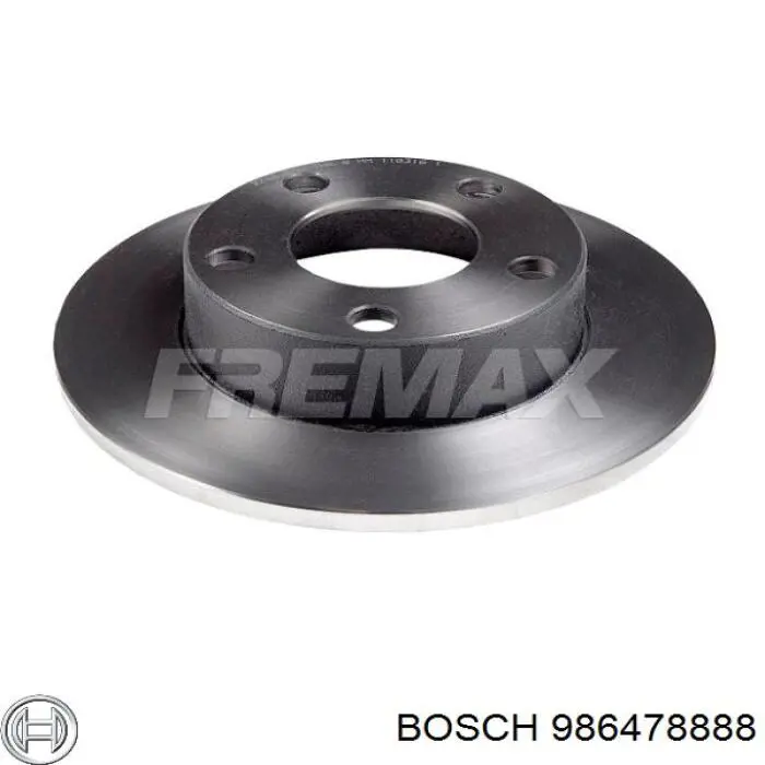 986478888 Bosch disco de freno trasero