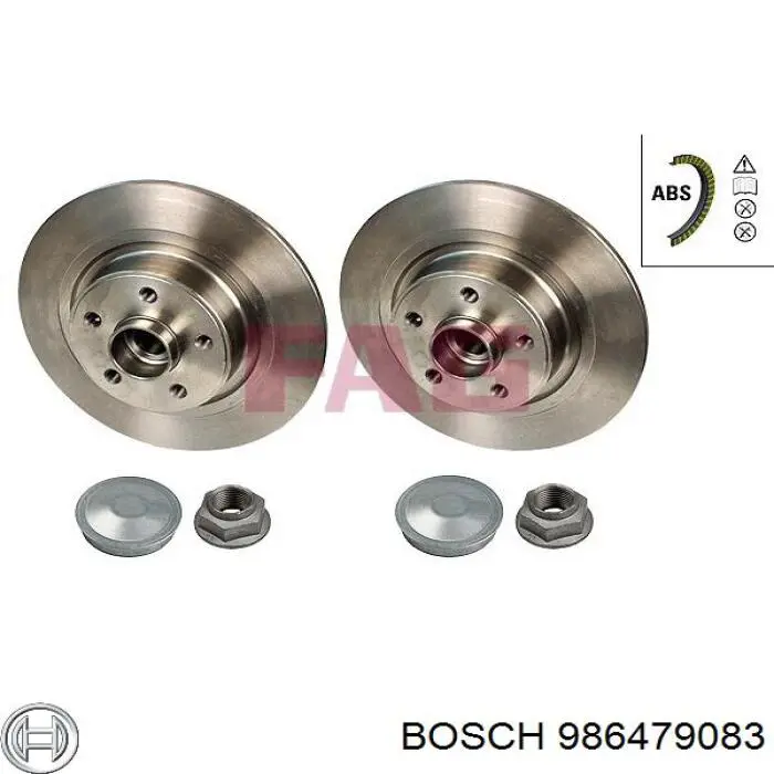 986479083 Bosch disco de freno trasero