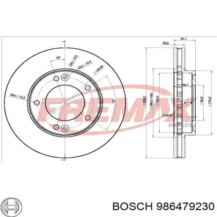 986479230 Bosch freno de disco delantero