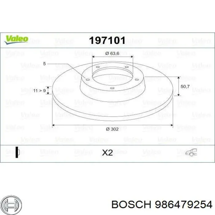 Disco de freno trasero Bosch 986479254 precio, desde 30,61 EUR