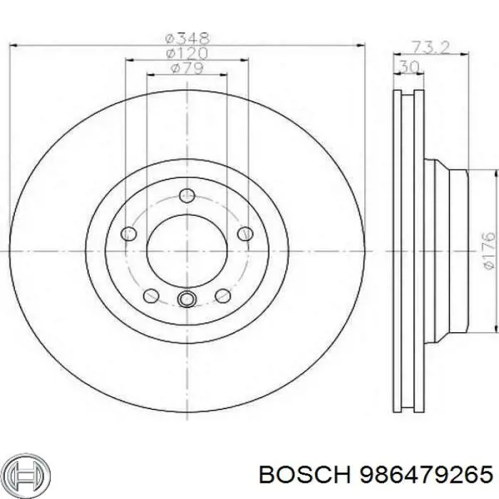 986479265 Bosch disco de freno delantero