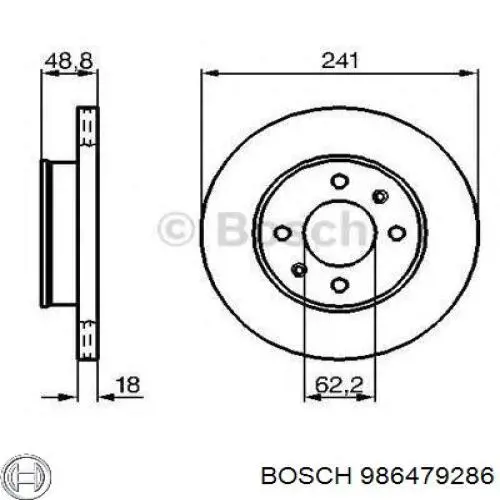 986479286 Bosch disco de freno delantero