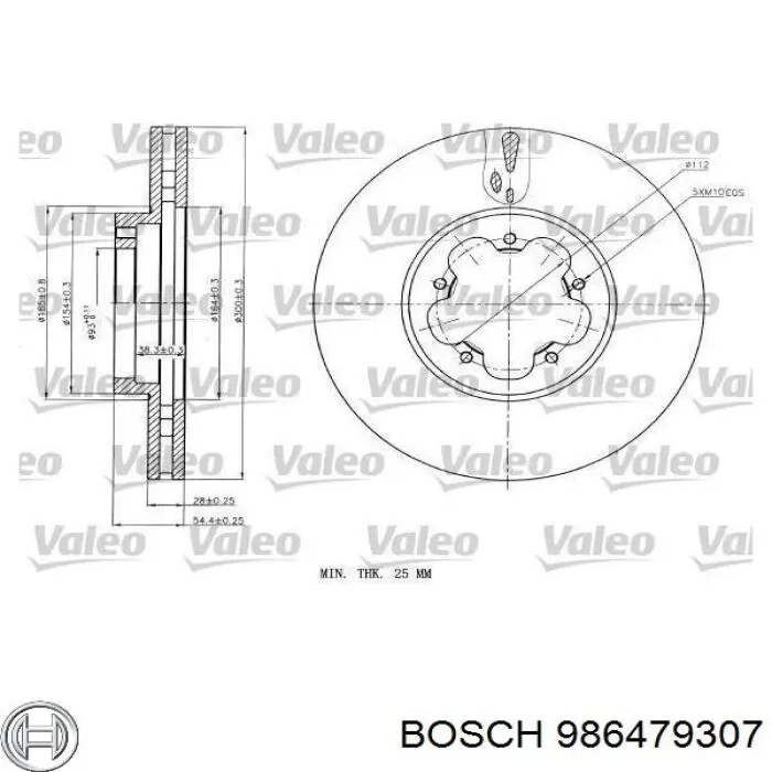 Comprar 986479307 Bosch Freno de disco delantero