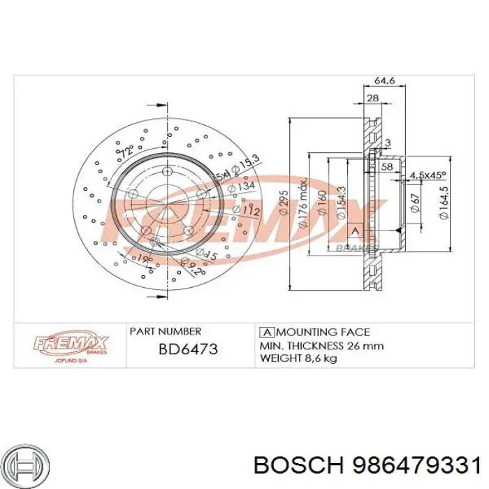 986479331 Bosch Discos