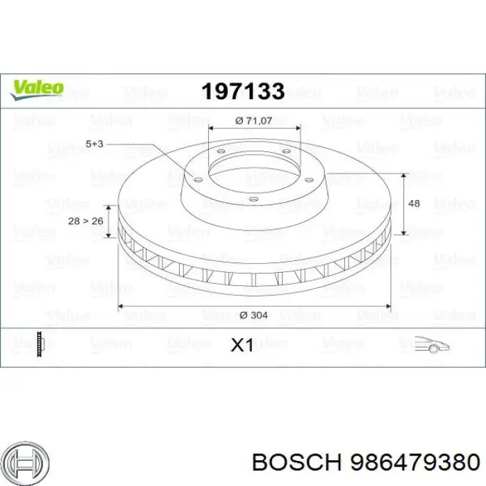 Disco de freno 986479380 Bosch