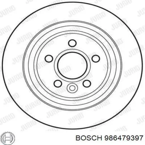 986479397 Bosch disco de freno trasero