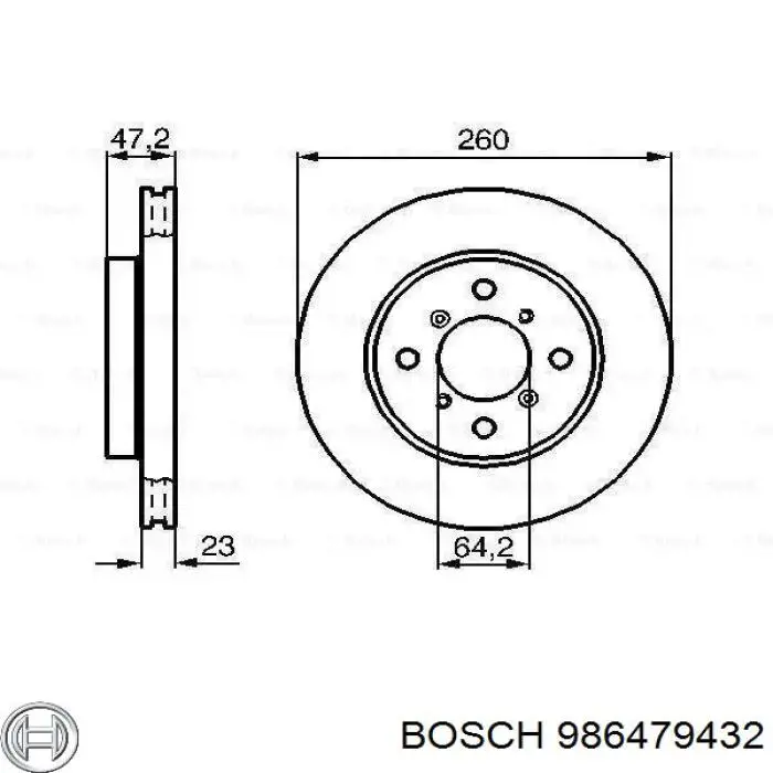 986479432 Bosch freno de disco delantero