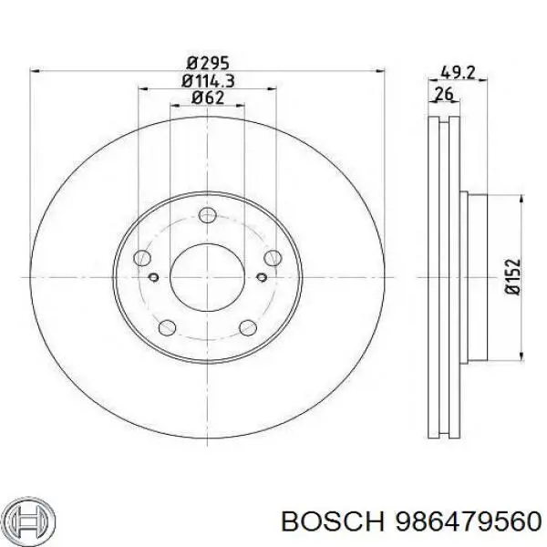 Disco de freno 986479560 Bosch