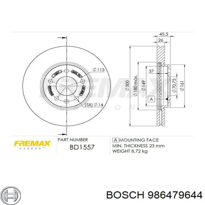 Comprar Disco de freno delantero Ford Fiesta VI CB1 a bajo precio
