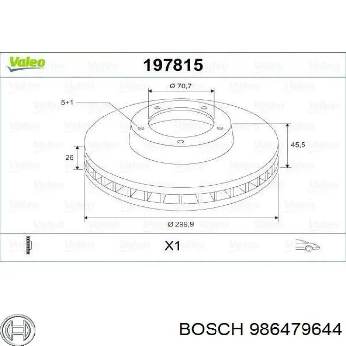 Comprar 986479644 Bosch Freno de disco delantero