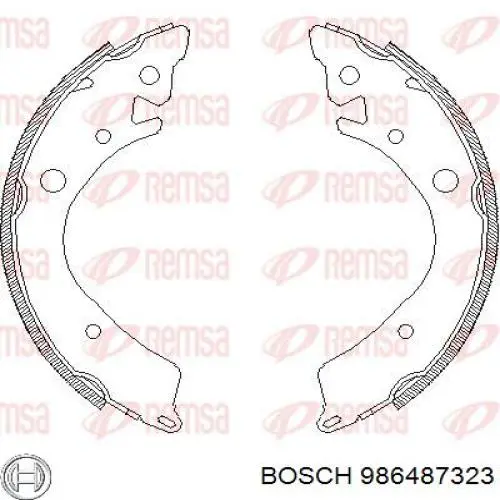 986487323 Bosch zapatas de frenos de tambor traseras