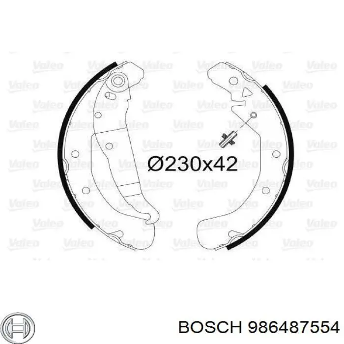 986487554 Bosch zapatas de frenos de tambor traseras