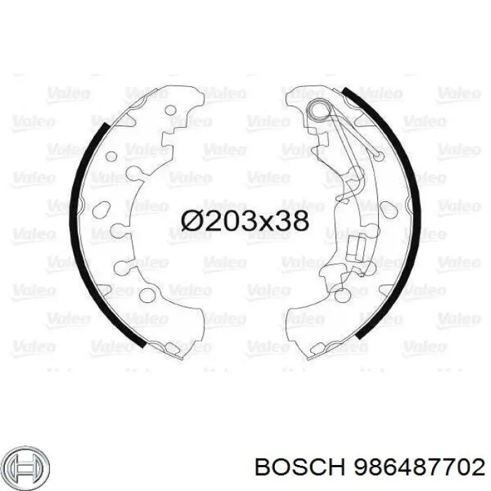 986487702 Bosch zapatas de frenos de tambor traseras