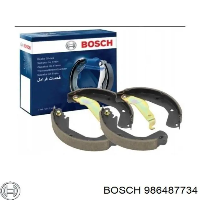 986487734 Bosch juego de zapatas de frenos, freno de estacionamiento