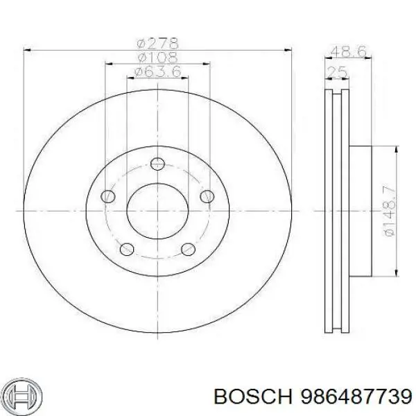 986487739 Bosch juego de zapatas de frenos, freno de estacionamiento