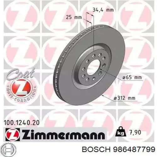 986487799 Bosch zapatas de frenos de tambor traseras