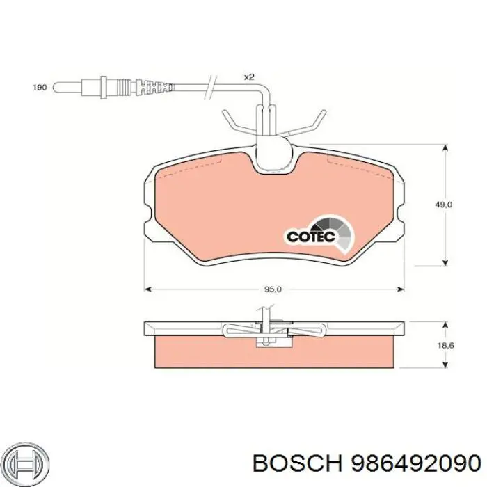 986492090 Bosch pastillas de freno delanteras