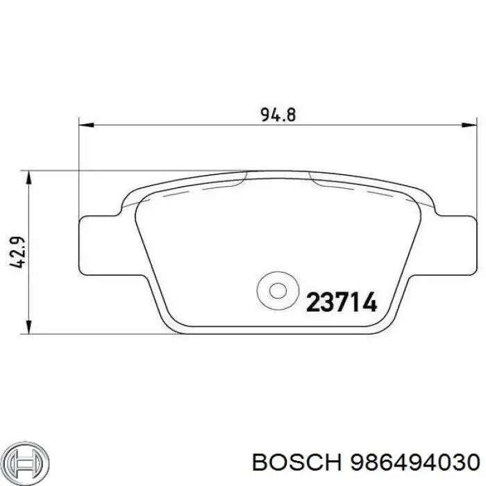 986494030 Bosch pastillas de freno traseras