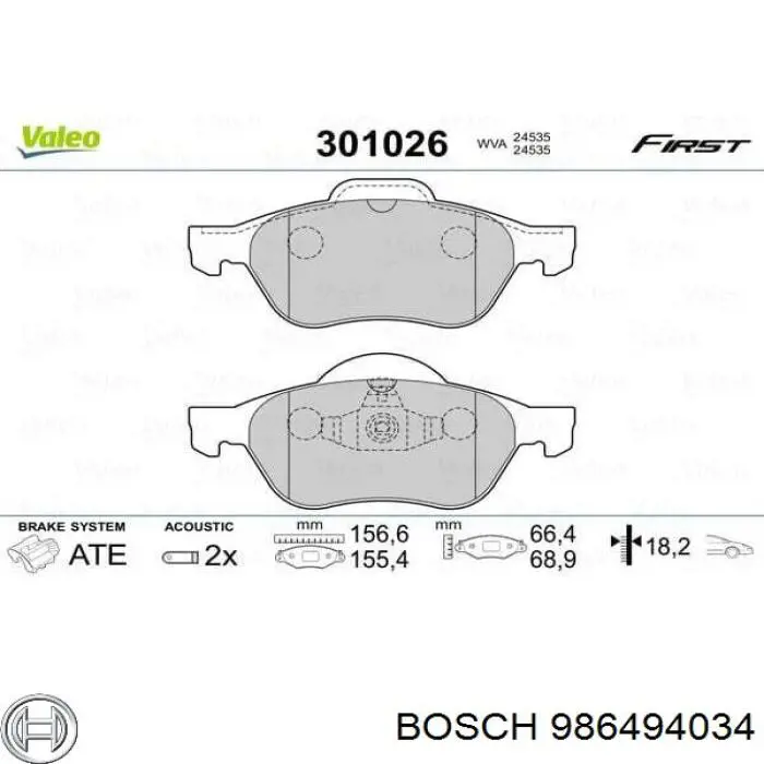 Pastillas freno delanteras Bosch 986494034 precio, desde 25,03 EUR