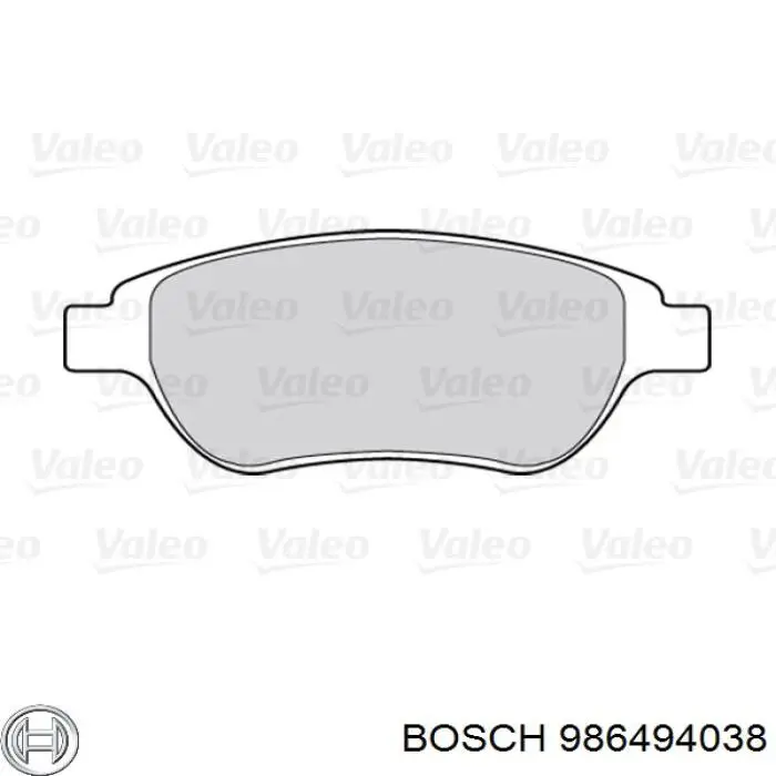 986494038 Bosch pastillas de freno delanteras