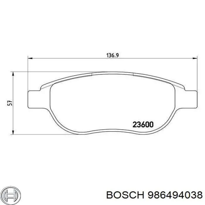 Pastillas de freno 986494038 Bosch