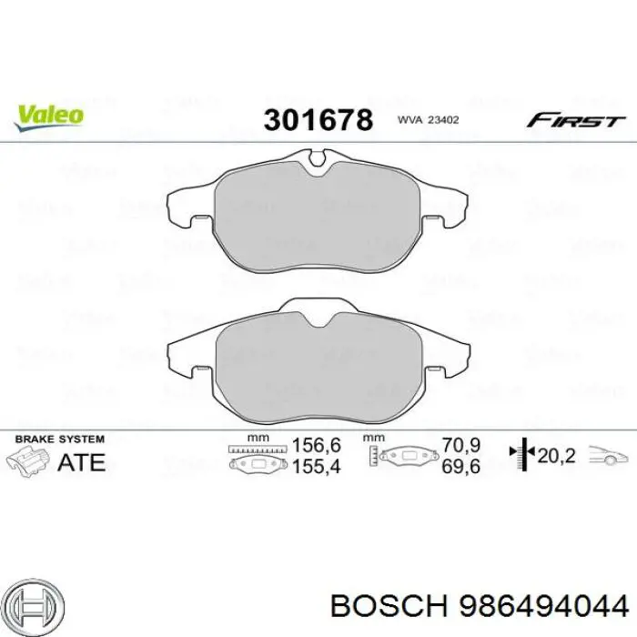 Pastillas freno delanteras Bosch 986494044 precio, desde 28,87 EUR