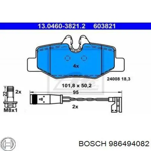 Pastillas traseras de freno Bosch 986494082 precio, desde 22,40 EUR