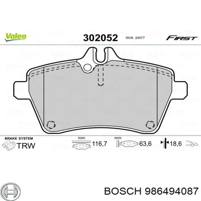 986494087 Bosch pastillas de freno delanteras