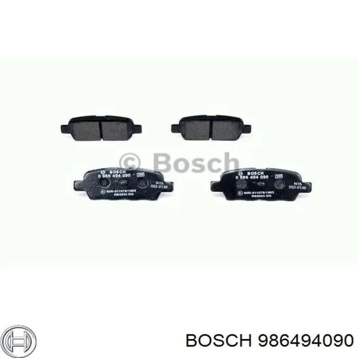 986494090 Bosch pastillas de freno traseras