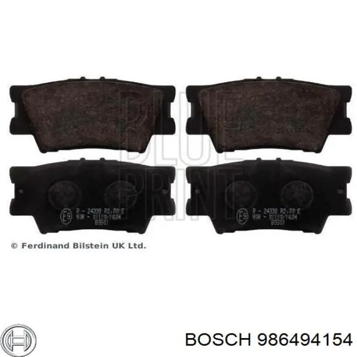 986494154 Bosch Pastillas freno traseras