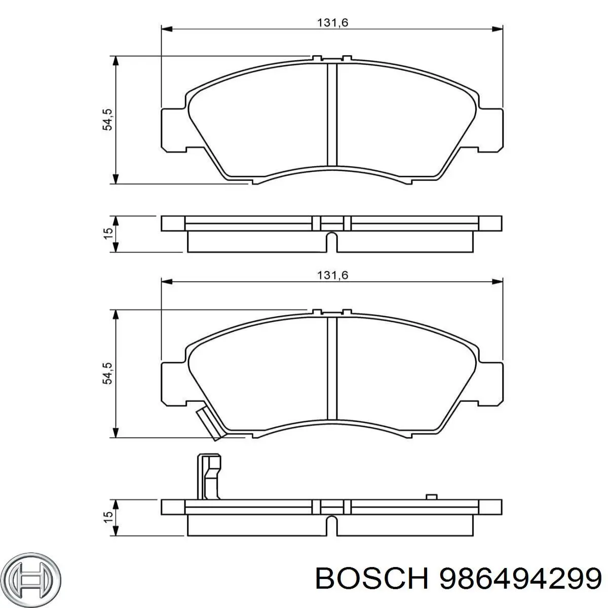 986494299 Bosch pastillas de freno delanteras