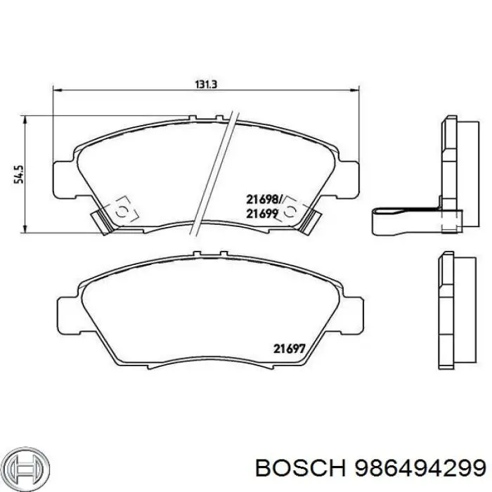 Pastillas de freno 986494299 Bosch