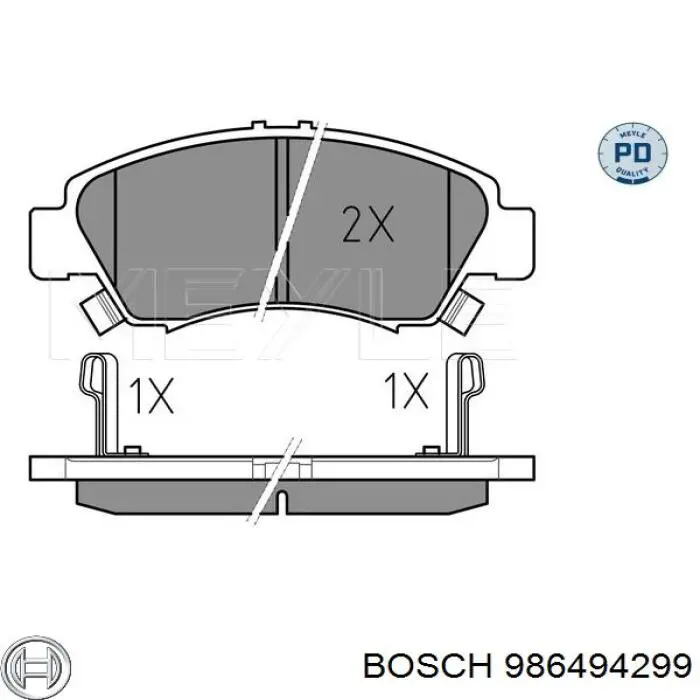 986494299 Bosch Pastillas delanteras