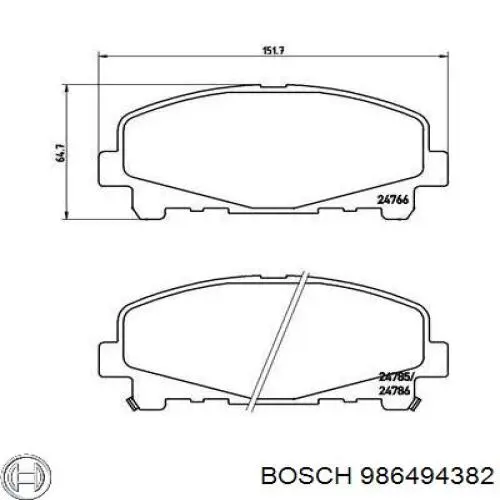 986494382 Bosch pastillas de freno delanteras