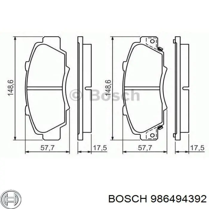 986494392 Bosch pastillas de freno traseras