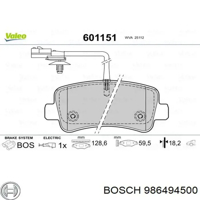 Pastillas traseras de freno Bosch 986494500 precio, desde 27,72 EUR