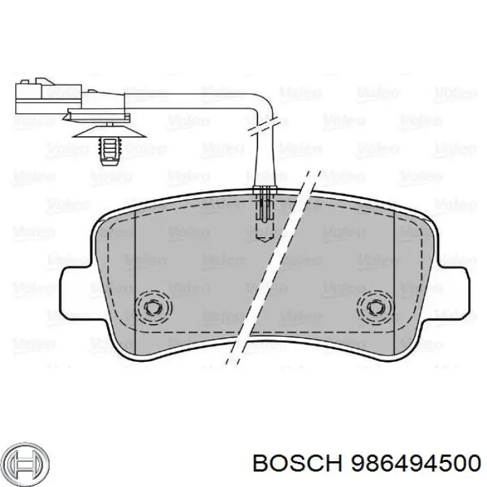 986494500 Bosch Pastillas freno traseras