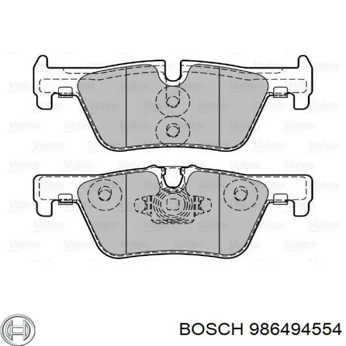 986494554 Bosch Pastillas freno traseras